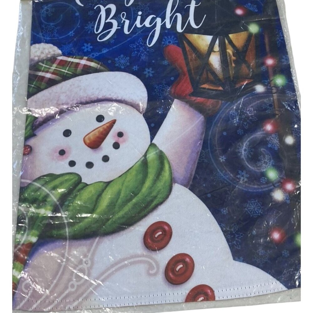 Snowman Christmas Garden Flag Holiday Party Banner Whimsy Winter Decor Nature